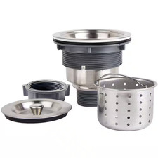3.85 In. H X 4.45 In. W X 4.45 In. D Silver Sink Drain Kit with Deep Sink Strain