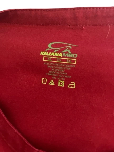 Iguana Med Scrubs Sz XL Tall Rust Red Snap Front Warm Up Jacket image 9