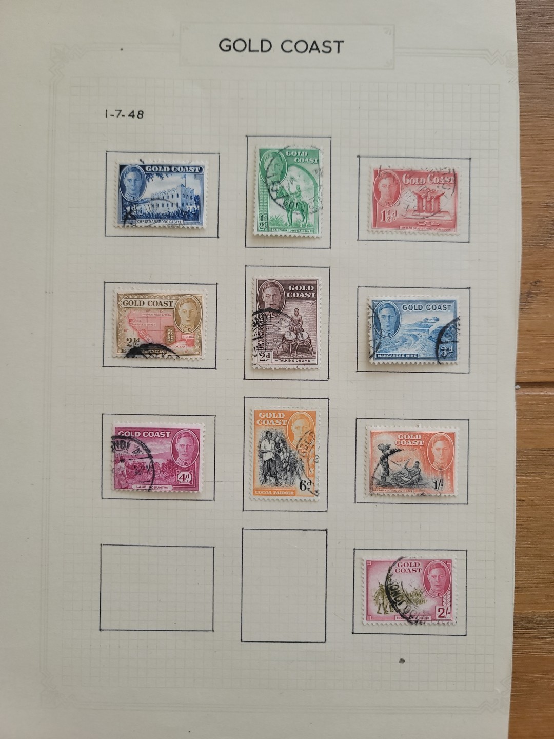 Gold Coast Stamps On 4 Pages