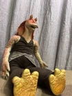Star Wars Jar Jar Binks Toy Plush Stuffed 21" Talking Alarm Kenner Thinkway 1999