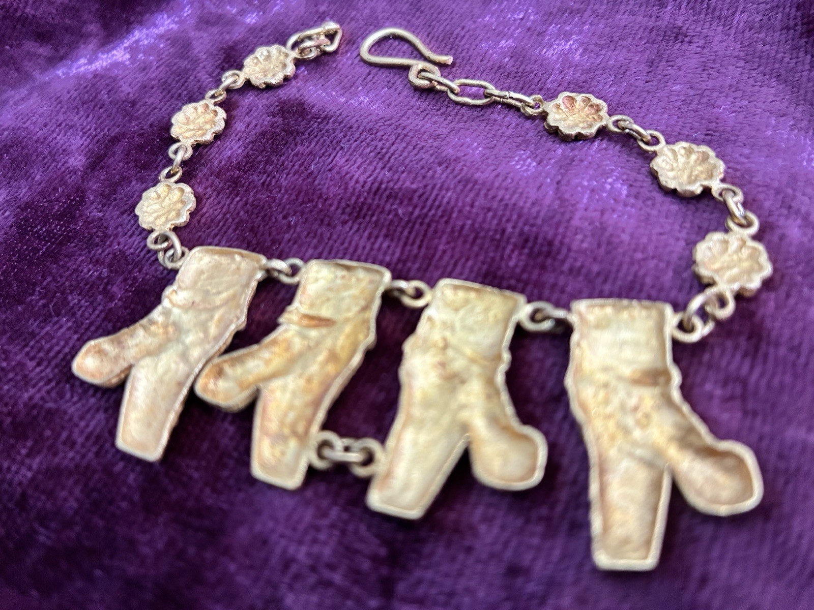 18K Solid Gold Authentic Ancient King Bracelet 7.… - image 6