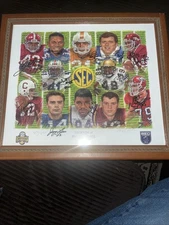 Legends of SEC Football,2009,Autograph,signed 12 Players,framed,Langham,Shuler,+