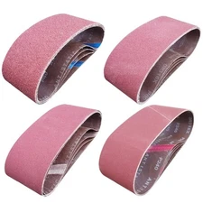 16 PCS 4 inch x 24 inch Abrasive Sanding Belts - 4 Each of 40 80 120 240 Grit...