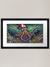 Giant Squid, Enigmatic Giants of th Framed Wall Art Poster Canvas Print Picture