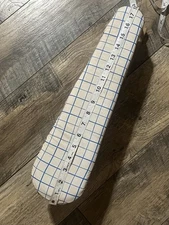 Vintage Tabletop Wood Shirt Sleeve Ironing Board Padded Cover Blue White