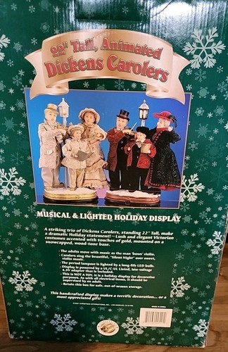Christmas Animated Dickens Carolers 22" Musical & Lighed Display New In Box 2001 - Picture 8 of 9