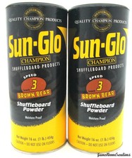 Twin Pack of Sun-Glo 3 Speed Shuffleboard Powder Wax 16 Ounce Pack 2 