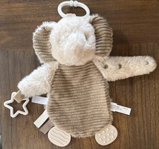 DreamGro tan Elephant Lovey Sensory Blanket Rattle Teether Plush Crinkle Toy 11  