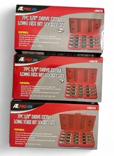 ATE Pro 21pc 3/8" Drive Extra Long Hex Bit Socket Set Standard, Metric, & Torx
