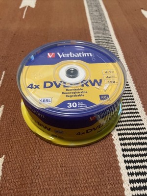 Verbatim 4xDVD+RW 30pk Rewritable Discs 4.7GB High Grade Archival Storage Media