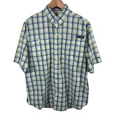 Columbia PFG Super Tamiami Plaid Short Sleeve Fishing Shirt Men's Sz M Gorpcore