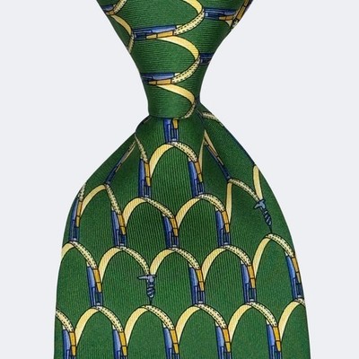 TRUSSARDI TIE TWILL SILK NECKTIE BELT DESIGN MULTI COLOR MADE IN ITALY