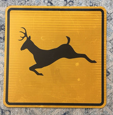 30 x 30 Deer Crossing sign aluminum Road Street never-used BEAUTIFUL  Hunting