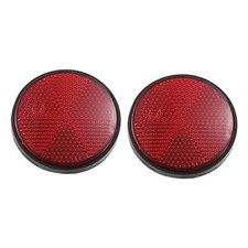2 Pcs 56mm Plastic Universal Round Reflective Warning Reflector with Red