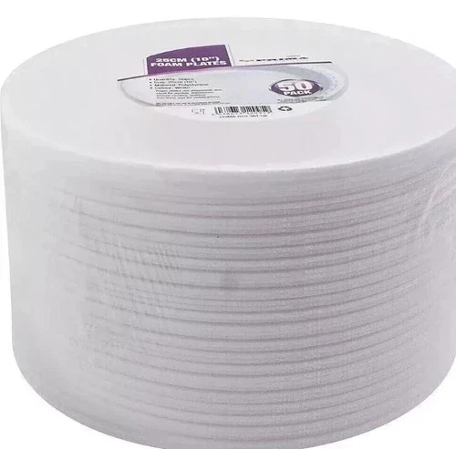 High Quality Polystyrene Disposable Foam plates 10" Wedding Parties BBQ Plate