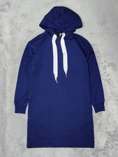 Marc By Marc Jacobs Cotton Polyester Hoodie Sweat Dress Tunic Blue XS