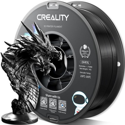Creality PETG Filament 1,75 mm 3D Drucker 1 kg (2,2 lbs), Hochschwarz 