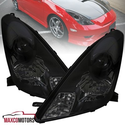 Black Smoke Projector Headlights Fits 2000-2005 Toyota Celica Replacement L+R