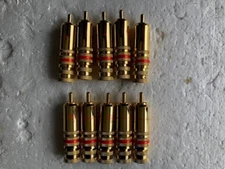 RCA Audio Plug 3.2 to 6.5mm, HiFi Stereo, Male to Female Adapter,Gold, Lot of 10