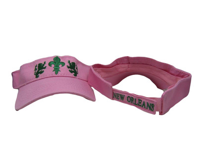 Embroidered Ladies Fleur De Lis Pink New Orleans Saints Visor hat cap