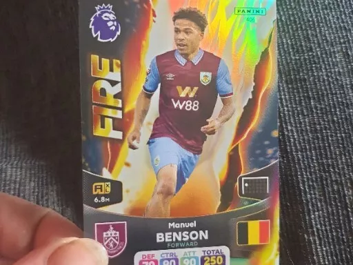 💥PANINI ADRENALYN XL PREMIER LEAGUE 2024 #406 MANUEL BENSON FIRE BURNLEY