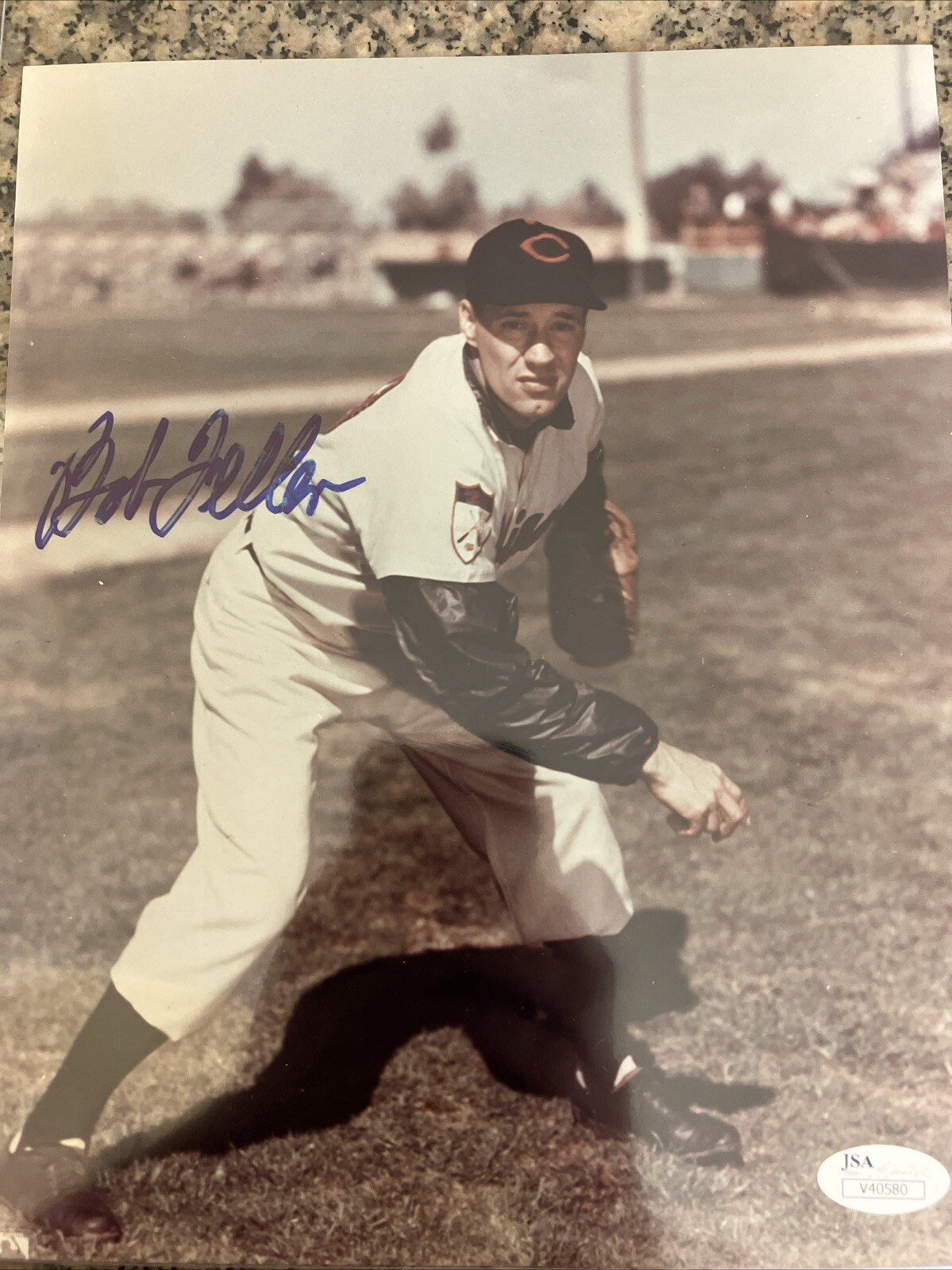 Bob Feller 8x10 Auto Jsa Authenticated 