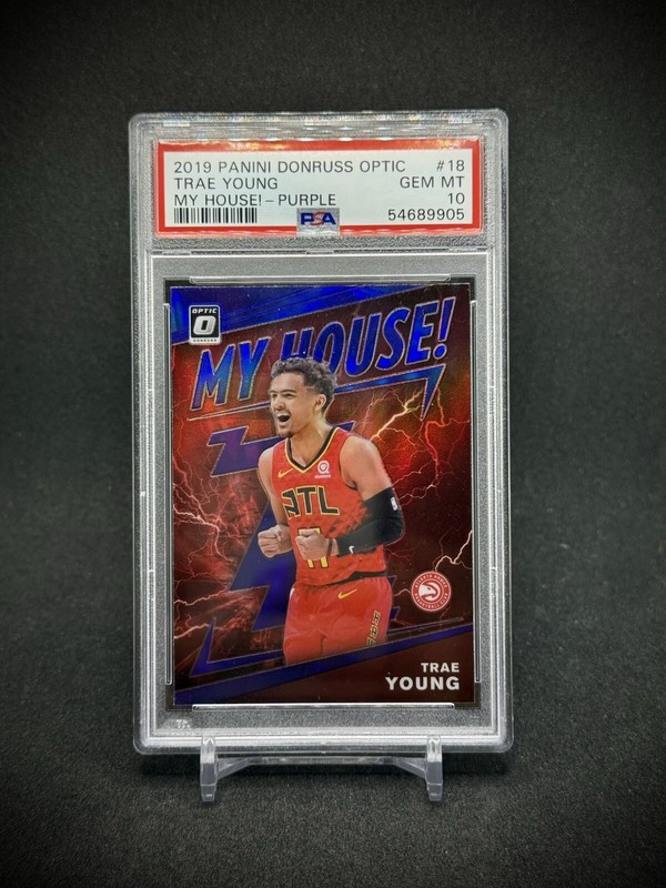 Trae Young 2019 Panini Optic My House Purple Prizm SP PSA 10 Hawks