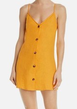 $199 Show Me Your Mumu Women's Yellow Remington Button-Front Mini Dress Size S