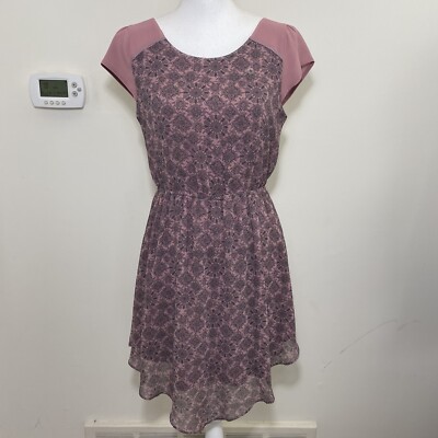 American Eagle Outfitters AEO Handkerchief Dress Mauve Pink Grey Sz S BRAND NEW!