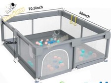 Hero Kiddy Baby Play Pen - Gray, Clean and Portable