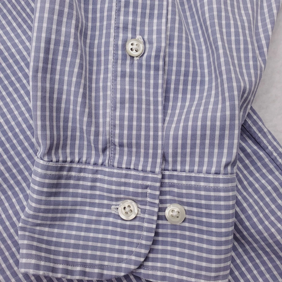 Camisa Brooks Brothers vintage para hombre 16 gris a cuadros a cuadros con botones ajuste regular Foto 3 de 4