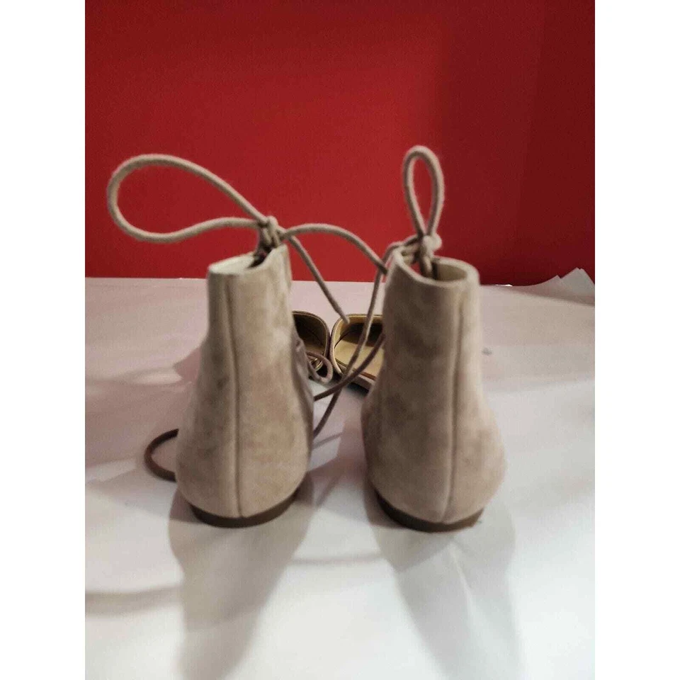 Jessica Simpson Zeena Tan Suede Lace up Point toe Flat Sandals - Size 6.5 Ties - Image 4 of 4