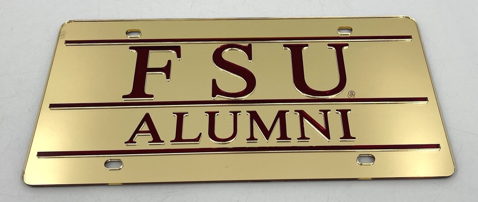 Florida State Seminoles FSU Gold "Alumni" Mirrored License Plate