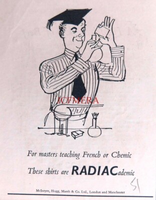 ''RADIAC'' Hemden für Profi Herren WERBUNG Small Vintage 1951 Print 670/2006
