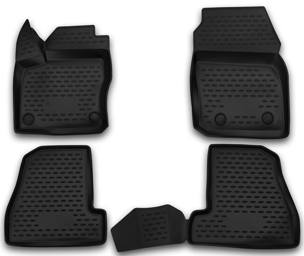 GummifußMatten FüR Ford Focus MK3 2014-2018 3D Passform Hoher Rand Gummimatten-image