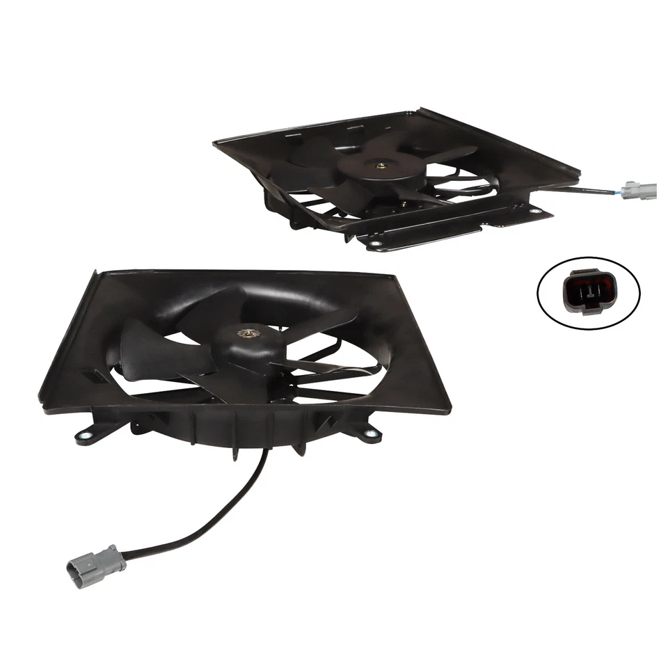 Pair AC Condenser Radiator Cooling 120W Fan Fit 2002-2006 Honda CR-V CRV Element - Image 2 of 4