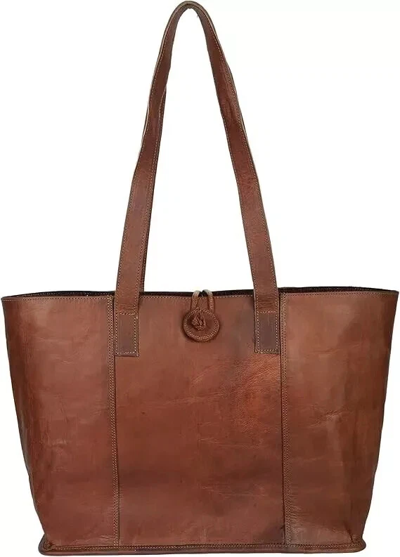 COACH Borsa a tracolla vintage in vera pelle marrone per donna ufficio laptop