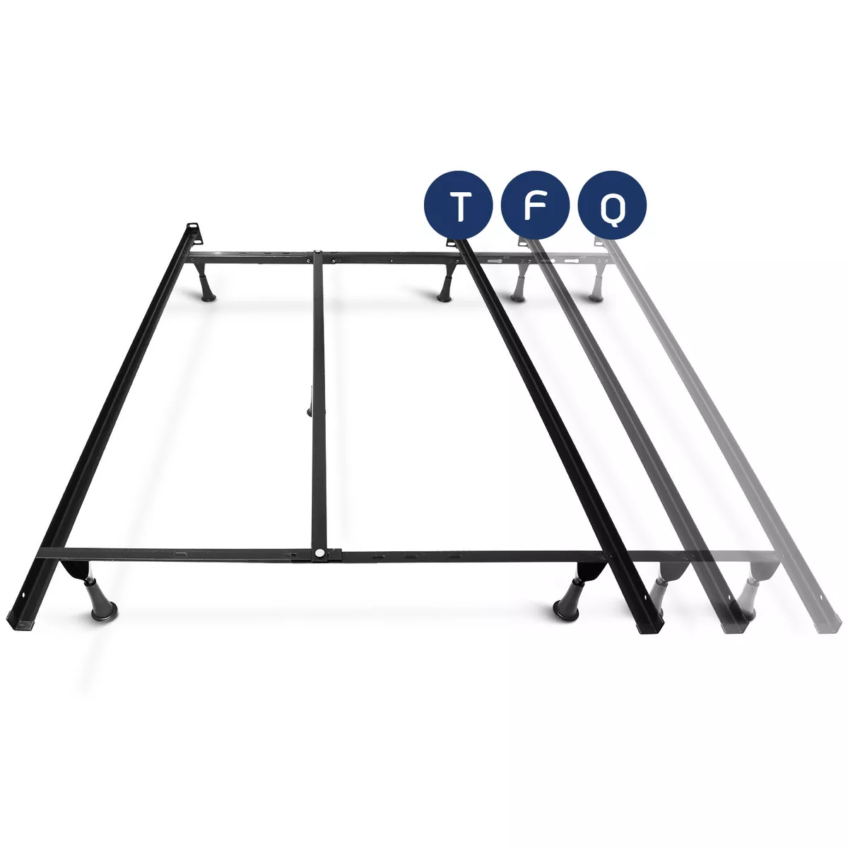 Metal Bed Frame Adjustable for Twin Full and Queen Size with Center Support Leg