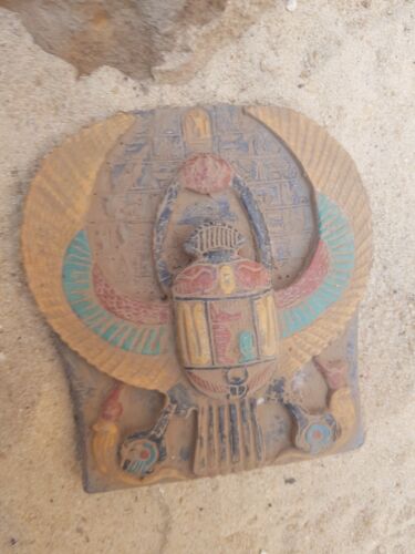 Rare Antique Ancien Egyptien Grand Scarabée Bonne Chance Richesse Vie Heureuse 2480 av. J.-C. - Photo 1/24