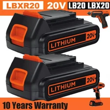 2Pack 20V Lithium-ion 3.8Ah Battery for BLACK+DECKER 20 Volt LBXR20 LBX20 LB20