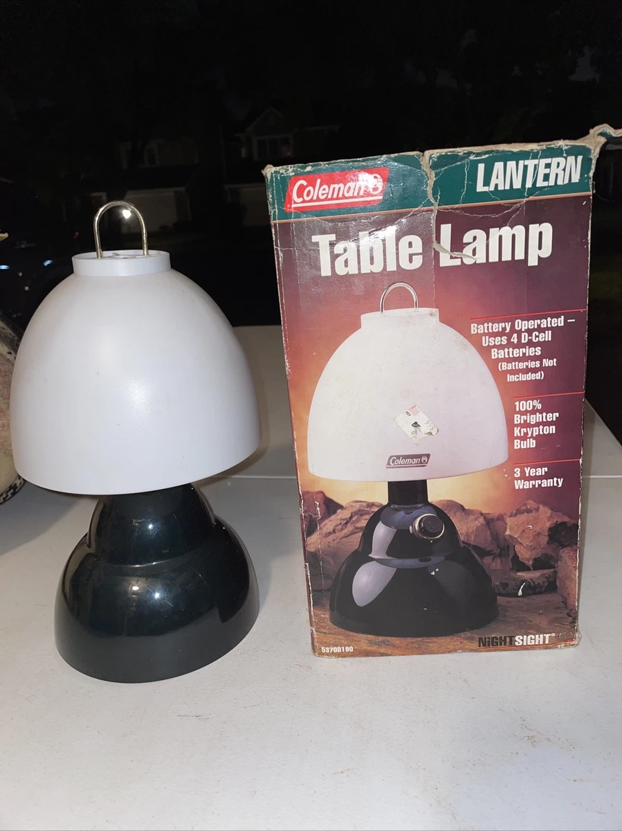 Coleman Vintage Portable Camping Table Lamp Light Battery Powered Tested  Works