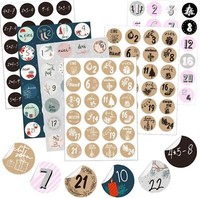 Adventskalender Zahlen Stickers 6X24 Weihnachten DIY Bastelset