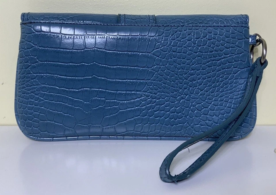 Muñequera Havana Jack's Café cocodrilo/croc en relieve azul Foto 2 de 4