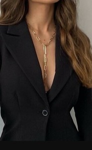 Authentic Jennifer Zeuner 14K Gold Plated Lariat Necklace