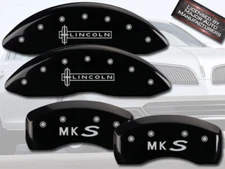 2009-2012 "Lincoln MKS" Front + Rear Black MGP Brake Disc Caliper Covers 4pc Set