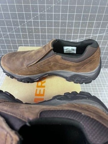 Merrell Men's Moab Adventure Moc Slip-On Shoes Dark Earth Size 9M Leather NEW - Picture 6 of 8