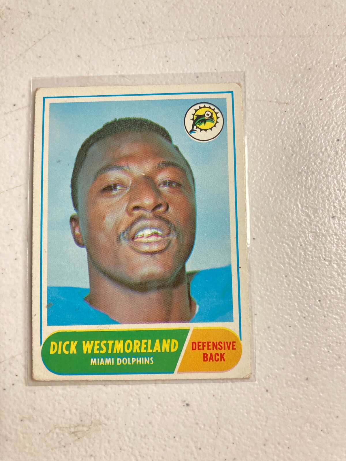 1968 topps football #118 dick westmoreland miami dolphins