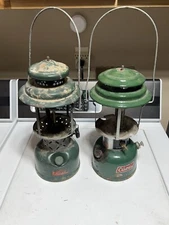 Lot of 2 Vintage Green Coleman Lantern Model 220J  220E Parts Untested AS IS