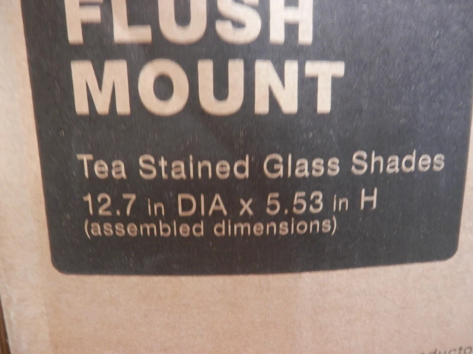 13 pol. MONTAGEM EMBUTIDA BRONZE ESFREGADO, VITRAL DE CHÁ 12,7 X 5,58 - Imagem 4 de 4