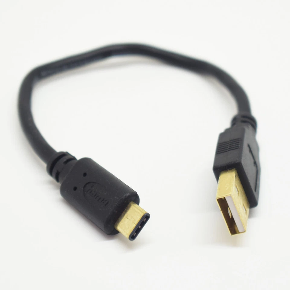 100pcs 22cm Hama Gold USB C Type C to USB 2.0 A Male Charging Data Cable Black - Image 3 of 4